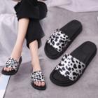 Leopard Printed Platform Slide Sandals