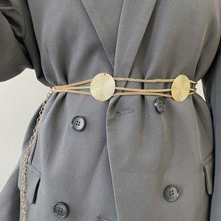 Disc Layered Chain Belt Gold - One Size