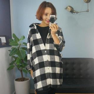 Checked Wool Blend Shirt