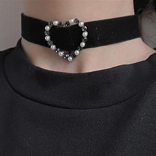 Embellished Heart Choker