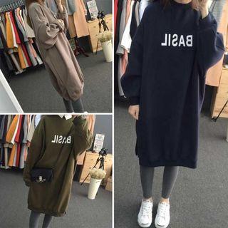 Midi Lettering Pullover Dress / Printed Sweatshirt