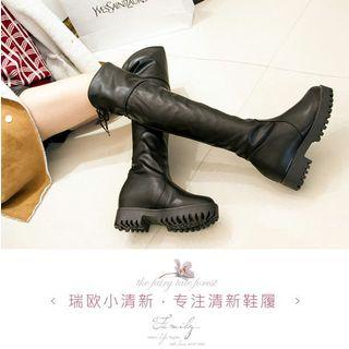 Faux-leather Over The Knee Boots