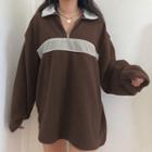 Long-sleeve Mock-neck Half Zip Fleece Sweater