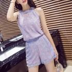 Set: Lace Halter Top + Shorts
