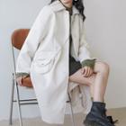 Set: Long Button Coat + Crossbody Bag
