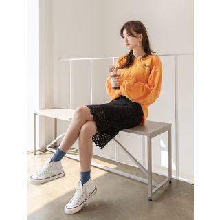 Plus Size V-neck Letter Hoodie