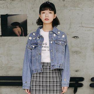 Grommet-detail Buttoned Denim Jacket