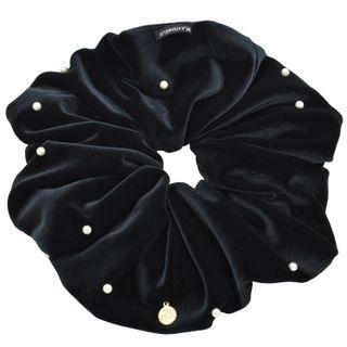 Faux-pearl Velvet Scrunchy Hair Tie (l) One Size