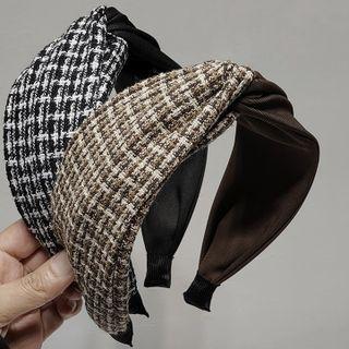 Plaid Panel Twisted Headband