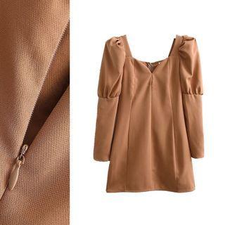 Puff Sleeve Mini Dress