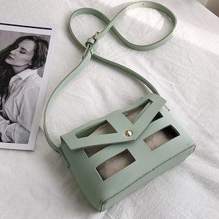 Faux Leather Cut Out Crossbody Bag