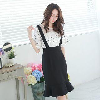 Plain Ruffle-hem Jumper Skirt