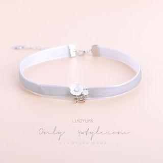 Floral Faux Suede Choker