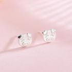 925 Sterling Pig Stud Earring Es652 - Silver - One Size