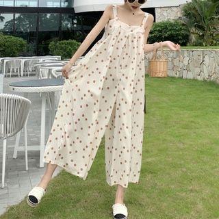 Sleeveless Dot Back Strap Pants