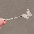Rhinestone Butterfly Hair Pin 1 Pc - Ly385 - Golf - One Size
