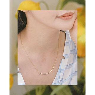 Rhinestone Smile-bar Chain Necklace