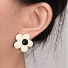 Two-tone Flower Stud Earring