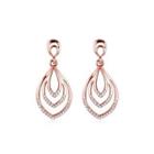 Plated Rose Gold Water Drop Earrings With Austrian Element Crystal Rose Gold - One Size