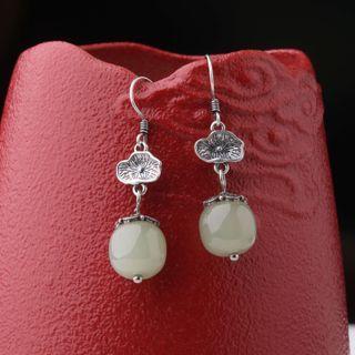 Faux Gemstone Sterling Silver Dangle Earring 1 Pair - Silver - One Size