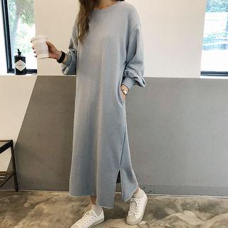 Fleece Lined Long Sweatshirt Dress