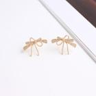 Rhinestone Alloy Bow Earring