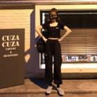 Short-sleeve Zip T-shirt / Crop Cargo Pants