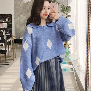 Diamond Checked Polo Sweater