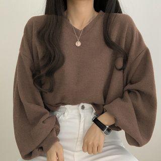V Neck Long Sleeve Loose Fit Top