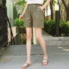 Colored Roll-up Wide-leg Shorts