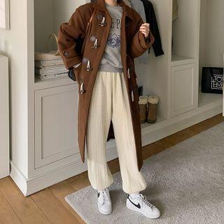 Wool Blend Cable-knit Jogger Pants
