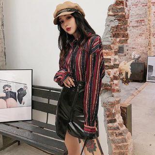 Striped Shirt Black Stripe - Red - One Size