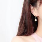 925 Sterling Silver Faux Pearl Dangle Earring 1 Pair - White & Gold - One Size