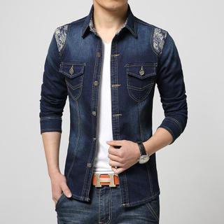 Pattern Panel Denim Jacket