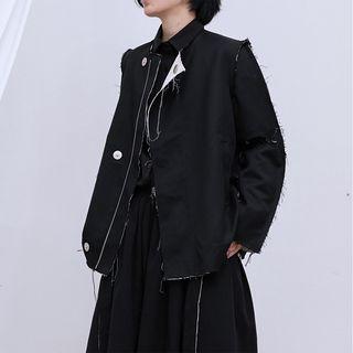 Fringed Zip Jacket Black - One Size