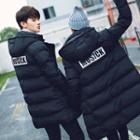 Couple Matching Lettering Hooded Padded Coat