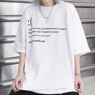 Lettering Short-sleeve Round Neck -shirt