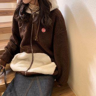 Color-block Fleece Padded Jacket
