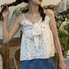 Ribbon Dotted Camisole Top Dots - White - One Size
