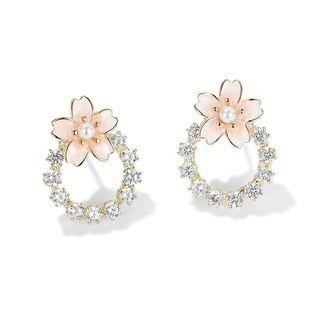 Flower Rhinestone Alloy Earring (various Designs)