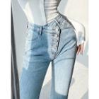 Wrapped High-waist Boot-cut Jeans