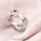 925 Sterling Silver Couple Matching Sun / Moon Open Ring 1 Pair - S925 Silver Ring - Silver - One Size