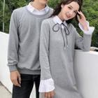 Couple Matching Mock Two-piece Sweatshirt Dress / Sweatshirt