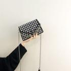 Faux Leather Check Flap Crossbody Bag