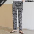 Band-waist Skeleton Pattern Pants