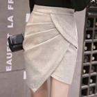 Asymmetric Mini Fitted Skirt