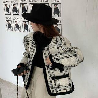 Tweed Button-up Jacket / Asymmetric Skort