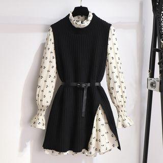 Set: Long Sweater + Long-sleeve Dress