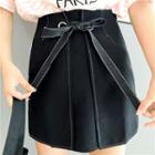 Ribbon-waist Mini Skirt