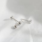 925 Sterling Silver Rhinestone Bead Earrings As Shown In Figure - One Size